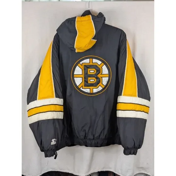 Vintage Starter Boston Bruins Pullover Puffer Coat w/ Front Pocket Size 2XL/XXL - Picture 10 of 15